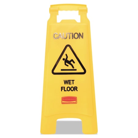 Rubbermaid Commercial Caution Wet Floor Sign, 11 x 12 x 25, Bright Yellow, PK6, 6PK FG611277YEL